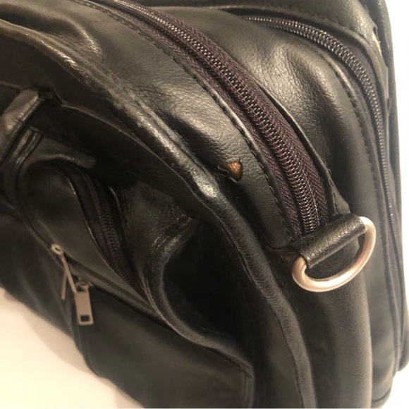 Stebco Leather Briefcase/ Computer Bag Black Handles and Shoulder Strap - Picture 8 of 9